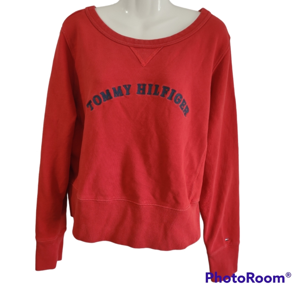 Tommy Hilfiger Cropped Logo sweatshirt sz XL - Picture 1 of 5